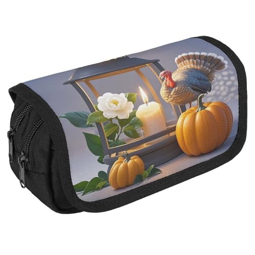 QWJKM Federmäppchen für Männer und Frauen, Thanksgiving-Stifttasche, personalisierter Stifthalter, großes Fassungsvermögen, ästhetische Stifttasche, niedlicher Schreibtisch-Organizer für Bürobedarf, von QWJKM