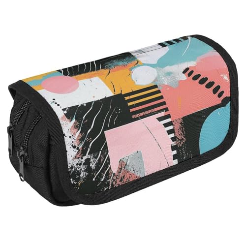 QWJKM Federmäppchen für Männer und Frauen, abstrakter Collage-Stil, personalisierter Stifthalter, großes Fassungsvermögen, ästhetische Stifttasche, niedlicher Schreibtisch-Organizer für Bürobedarf, QWJKM Federmäppchen für Männer und Frauen, abstrakter Collage-Stil, personalisierter Stifthalter, großes Fassungsvermögen, ästhetische Stifttasche, niedlicher Schreibtisch-Organizer für Bürobedarf, von QWJKM