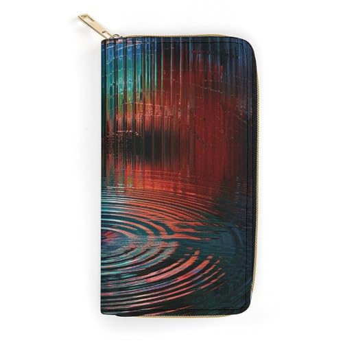 QWJKM Geldbörse aus Leder mit vertikalen Streifen für Herren und Damen, schmal, vertikal, lange Geldbörse mit Reißverschluss, Kartenhalter, weiß, 19,7 x 10,5 cm, weiß, 19.7x10.5cm von QWJKM