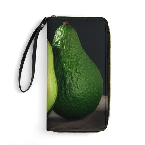 QWJKM Halbgeschnittene Geldbörse aus Leder für Herren und Damen, schmal, vertikal, lange Geldbörse mit Reißverschluss, Kartenhalter, weiß, 19,7 x 10,5 cm, weiß, 19.7x10.5cm von QWJKM