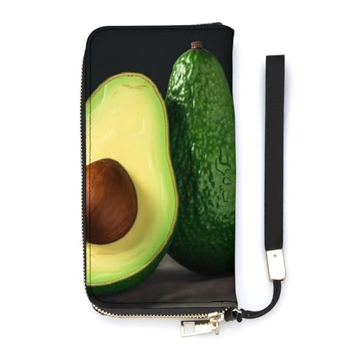 QWJKM Halbgeschnittene Geldbörse aus Leder für Herren und Damen, schmal, vertikal, lange Geldbörse mit Reißverschluss, Kartenhalter, weiß, 20 x 10,5 cm, weiß, 20x10.5cm von QWJKM