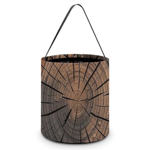 QWJKM Halloween-Taschen mit Griffen, Baumstumpf, Halloween-Tragetasche, Süßigkeiteneimer, für Halloween-Party, 20 x 21 cm, Weiß, 20 x 21 cm, weiß, 7.9x8.3 Inches von QWJKM