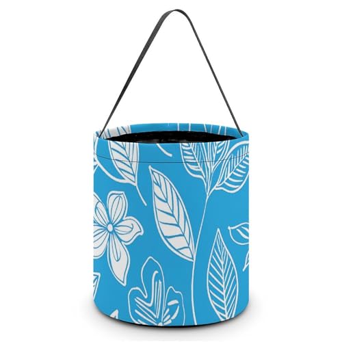 QWJKM Halloween-Taschen mit Griffen, Blumenelement, Halloween-Tragetasche, Süßigkeiteneimer, Halloween-Tragetasche, Süßigkeitentüten für Halloween-Party, 20 x 21 cm, Weiß, 20 x 21 cm, weiß, 7.9x8.3 von QWJKM