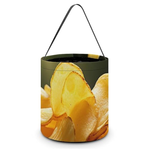 QWJKM Halloween-Taschen mit Griffen, Kartoffelchips, Halloween-Tragetasche, Süßigkeiteneimer, für Halloween-Party, 20 x 21 cm, Weiß, 20 x 21 cm, weiß, 7.9x8.3 Inches von QWJKM