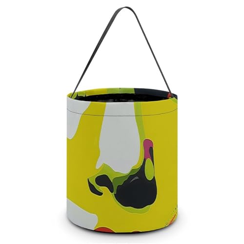 QWJKM Halloween-Taschen mit Griffen, grünes Frauengesicht, Halloween-Tragetasche, Süßigkeiten-Eimer, für Halloween-Party, 20 x 21 cm, Weiß, 20 x 21 cm, weiß, 7.9x8.3 Inches von QWJKM