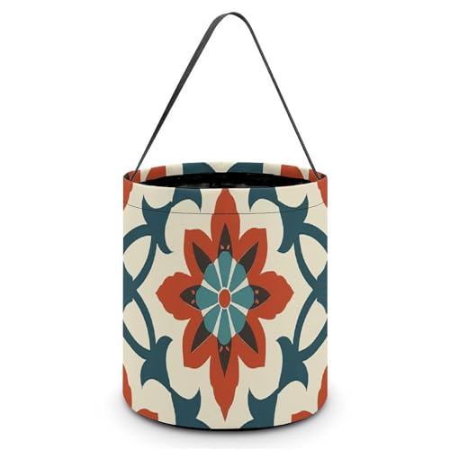 QWJKM Halloween-Taschen mit Griffen, tiefroter Farbton, Halloween-Tragetasche, Süßigkeiteneimer, für Halloween-Party, 20 x 21 cm, Weiß, 20 x 21 cm, weiß, 7.9x8.3 Inches von QWJKM