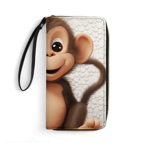 QWJKM Kleine Geldbörse aus Leder für Herren und Damen, schmal, vertikal, lange Geldbörse mit Reißverschluss, Kartenhalter, weiß, 19,7 x 10,5 cm, weiß, 19.7x10.5cm von QWJKM