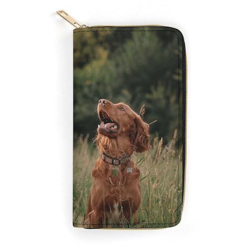 QWJKM Mantelfarbe: Rotes Leder, Geldbörse für Herren und Damen, schmal, vertikal, lange Geldbörse mit Reißverschluss, Kartenhalter, weiß, 19,7 x 10,5 cm, weiß, 19.7x10.5cm von QWJKM