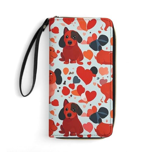 QWJKM Schwarze und rote Geldbörse aus Leder für Männer und Frauen, schmale vertikale Geldbörse, lange Geldbörse mit Reißverschluss, Kartenhalter, weiß, 19,7 x 10,5 cm, weiß, 19.7x10.5cm von QWJKM