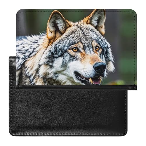 Reisepasshülle, Wildtiere, graue Wölfe, sichere Reisebrieftasche, PU-Leder, Kreditkarten, Reisepass, Organizer, Tasche für Damen und Herren, weiß, Einheitsgröße, modern, weiß, Einheitsgröße, Modern von QWJKM