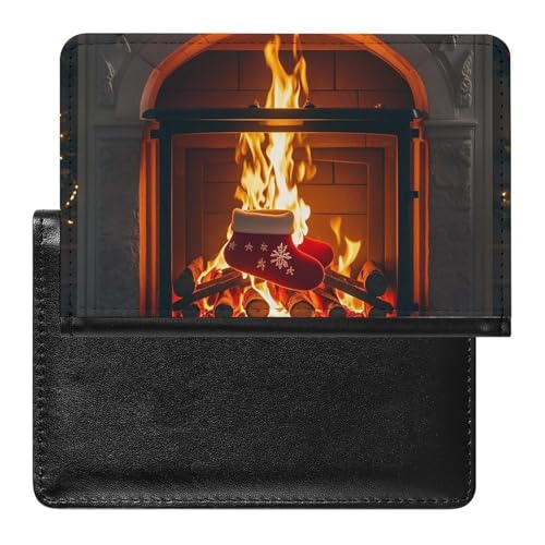 The Firelight Reflects Reisepasshülle für Weihnachten, sicheres Reiseetui, PU-Leder, Kreditkarten, Reisepass, Organizer, Tasche für Damen und Herren, weiß, Einheitsgröße, modern, weiß, Einheitsgröße, von QWJKM