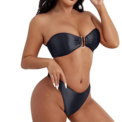 Bikini Für Damen Damen Bandeau Bandage Bikini Set Push Up Brasilianische Bademode Beachwear Badeanzug Sexy Bikiniwear Bikini Damen Rot Gepunktet Zwei Sätze Badeanzug Bikinianzug Bikini Badeanzug von QWUVEDS