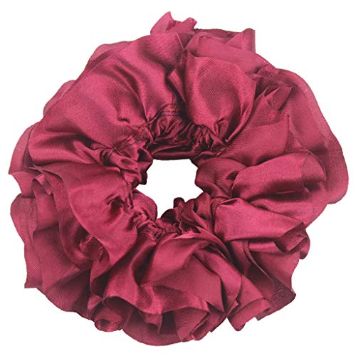 Einfaches Hijab Volumisierende Scrunchie Big Haarschleife Kopfbezug für Gummiriemen Helm Ohrenschutz (Red, One Size) von QWUVEDS