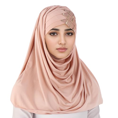 Frauen Hut Muslim Rüschen Chemo Turban Wrap Cap Schal Schal Kopftuch Jungen Sommer (Pink, One Size) von QWUVEDS