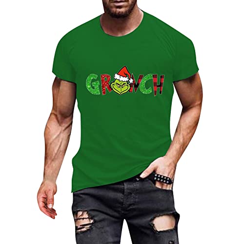 Grinch Christmas Tshirt Weihnachts t-Shirt Herren t-Shirts+für+Herren t-Shirt Herren Rundhals t-Shirt Herren lustig Grinch Sports Wear Tshirt Herren Tshirt Sommer Sport t-Shirt Herren Langarm von QWUVEDS