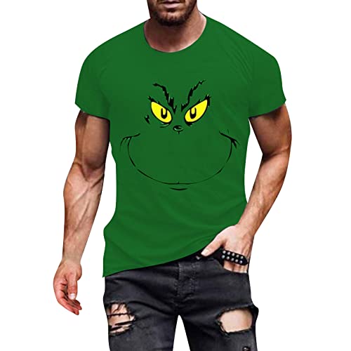 Grinch Christmas Tshirt Weihnachts t-Shirt Herren t-Shirts+für+Herren t-Shirt Herren Rundhals t-Shirt Herren lustig Grinch Sports Wear Tshirt Herren Tshirt Sommer Sport t-Shirt Herren Langarm von QWUVEDS