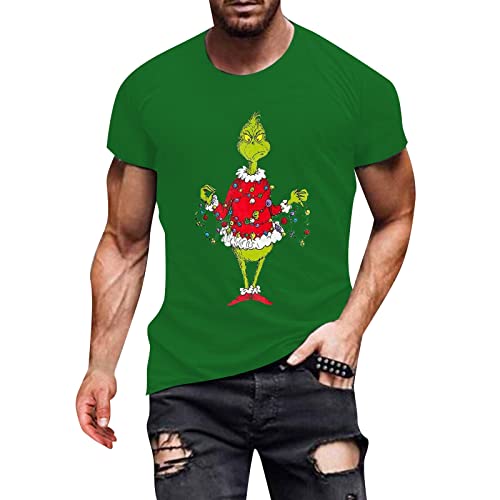 Grinch Christmas Tshirt Weihnachts t-Shirt Herren t-Shirts+für+Herren t-Shirt Herren Rundhals t-Shirt Herren lustig Grinch Sports Wear Tshirt Herren Tshirt Sommer Sport t-Shirt Herren Langarm von QWUVEDS