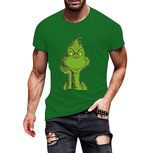 Grinch Christmas Tshirt Weihnachts t-Shirt Herren t-Shirts+für+Herren t-Shirt Herren Rundhals t-Shirt Herren lustig Grinch Sports Wear Tshirt Herren Tshirt Sommer Sport t-Shirt Herren Langarm von QWUVEDS