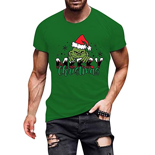 Grinch Christmas Tshirt Weihnachts t-Shirt Herren t-Shirts+für+Herren t-Shirt Herren Rundhals t-Shirt Herren lustig Grinch Sports Wear Tshirt Herren Tshirt Sommer Sport t-Shirt Herren Langarm von QWUVEDS