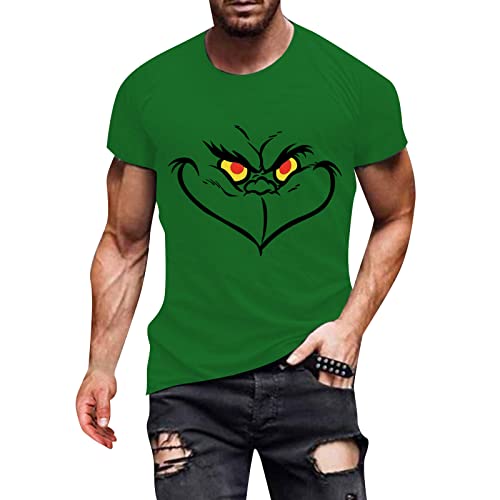 Grinch Christmas Tshirt Weihnachts t-Shirt Herren t-Shirts+für+Herren t-Shirt Herren Rundhals t-Shirt Herren lustig Grinch Sports Wear Tshirt Herren Tshirt Sommer Sport t-Shirt Herren Langarm von QWUVEDS