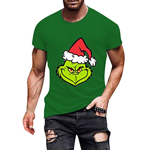 Grinch Christmas Tshirt Weihnachts t-Shirt Herren t-Shirts+für+Herren t-Shirt Herren Rundhals t-Shirt Herren lustig Grinch Sports Wear Tshirt Herren Tshirt Sommer Sport t-Shirt Herren Langarm von QWUVEDS