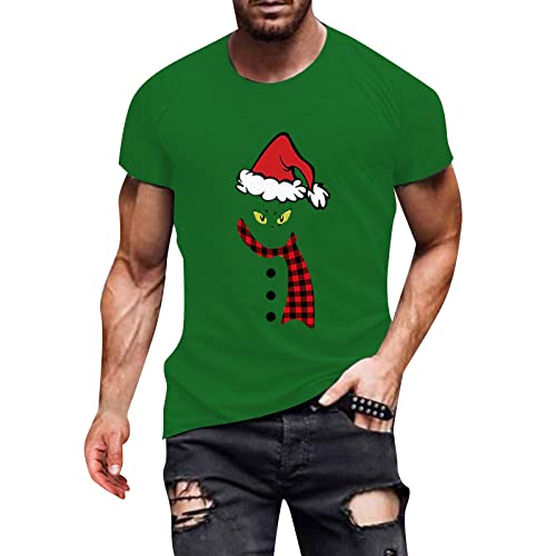 Grinch Christmas Tshirt Weihnachts t-Shirt Herren t-Shirts+für+Herren t-Shirt Herren Rundhals t-Shirt Herren lustig Grinch Sports Wear Tshirt Herren Tshirt Sommer Sport t-Shirt Herren Langarm von QWUVEDS