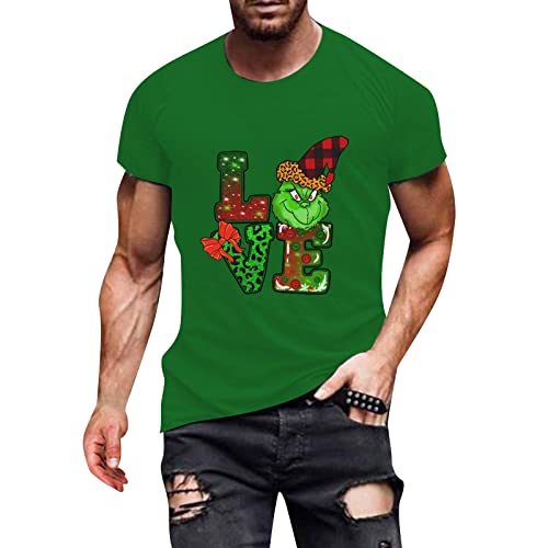 Grinch Christmas Tshirt Weihnachts t-Shirt Herren t-Shirts+für+Herren t-Shirt Herren Rundhals t-Shirt Herren lustig Grinch Sports Wear Tshirt Herren Tshirt Sommer Sport t-Shirt Herren Langarm von QWUVEDS