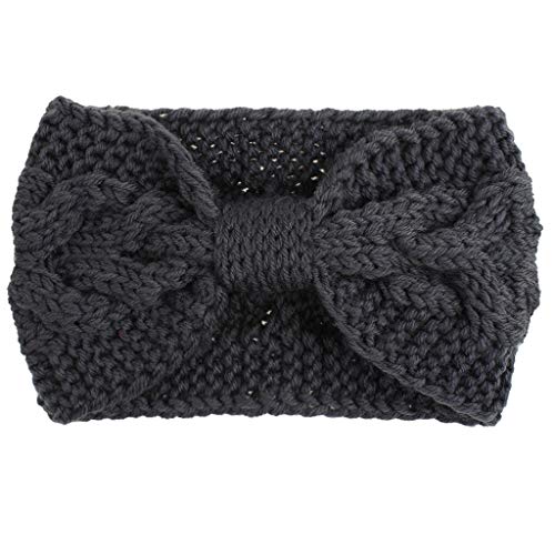 Halten Sie Mode Handmade Sport warm Frauen Haarreif Strick Frisband Headband Männer Stirnband Winter (Dark Gray, One Size) von QWUVEDS