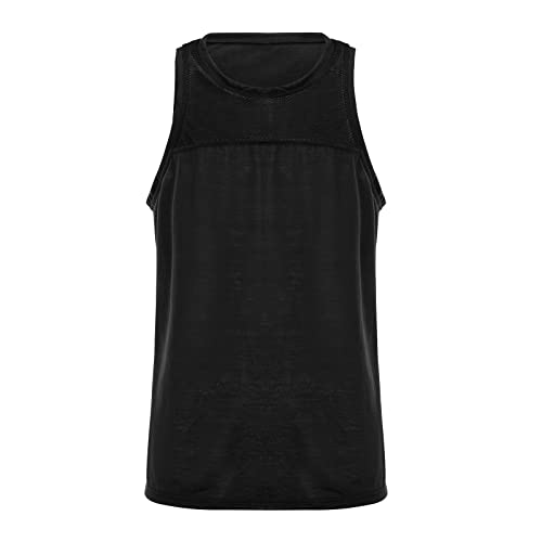 Herren U-Ausschnitt, ärmelloses, solides Racerback-Tanktop, Mesh-Training, Fitness-T-Shirt, Tanktop Atmungsaktive Unterhemd Herren von QWUVEDS