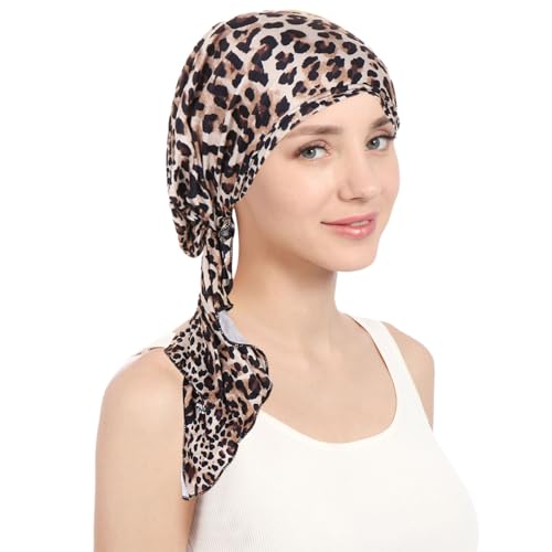 Kopfhut, Mütze, Ethno, Bohemian-Stil, Blumenmuster, Haarbedeckung, Wickel-Turban, Kopfbedeckung, Turban-Kappe, Plissee-Mütze Haargummi Herren (D, One Size) von QWUVEDS