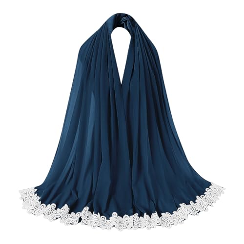 Kopftuch für Frauen, modisches muslimisches Stretch-Turban-Haarwickel für muslimische Schlösser, Stirnbänder, muslimischer Hijab Fahrrad Outfit Herren Sommer (Dark Blue, One Size) von QWUVEDS