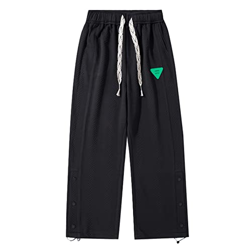 Männliche Frühlings- und Herbst-beiläufige Mode-Plaid-Stickerei-Logo-feste Kordelzug-Hosen Herren Jogginghose Unten Eng Freizeithose Herren Lang Breite Jogginghose Herren Trainingshose Herren Lang von QWUVEDS