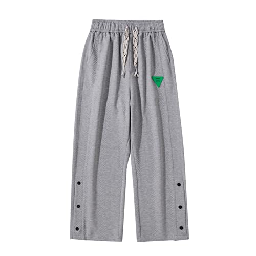 Männliche Frühlings- und Herbst-beiläufige Mode-Plaid-Stickerei-Logo-feste Kordelzug-Hosen Herren Jogginghose Unten Eng Freizeithose Herren Lang Breite Jogginghose Herren Trainingshose Herren Lang von QWUVEDS