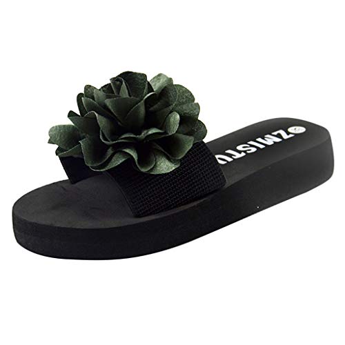 Plateau Hausschuhe Damen Sommer Hausschuhe mädchen Damen Sandalen Hausschuhe Strand Frauen Outdoor-Haus Frauen Bohemia-Sandalen Blumen-Keilschuh Frauen Pantoffel Damenschuhe Keilabsatz 40 von QWUVEDS