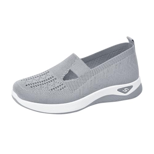 QWUVEDS Damen - Winterschleife, weiche Sohle, Slip-On, Flache Absätze warme Fleece-Einzelschuhe Damenschuhe Schwarz Gr. 38 (Grey, 37) von QWUVEDS