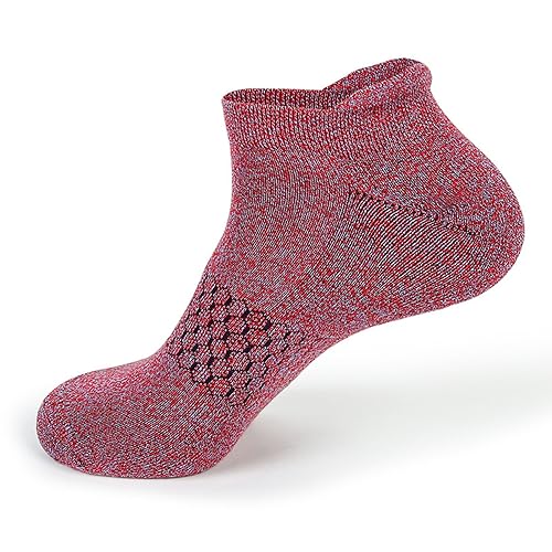 QWUVEDS Herbst und Winter Ferse verdickte Sportsocken bequem und weich Wandern und Radfahren Anti-Reibung Sneaker Socken Herren Schwarz (Wine, One Size) von QWUVEDS