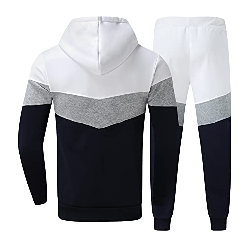 QWUVEDS Herren Herbst 2-teiligen Set mit Kapuzentasche Langarm-Top-Bluse und Lange Hosen Set Mode Sport Top Hosen Jogginganzug Herren Sommer von QWUVEDS