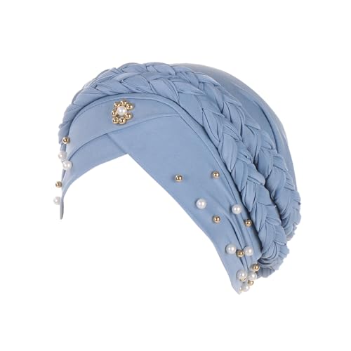 QWUVEDS Kopfhut, Mütze, Ethno, Bohemian-Stil, Blumenmuster, Haarbedeckung, Wickel-Turban, Kopfbedeckung, Turban-Kappe, Plissee-Mütze Haarband Neon (J, One Size) von QWUVEDS