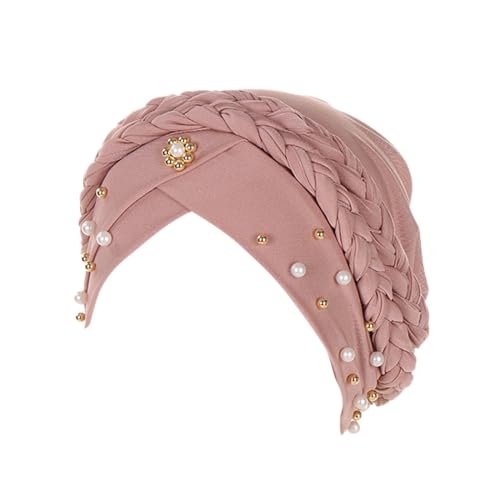 QWUVEDS Kopfhut, Mütze, Ethno, Bohemian-Stil, Blumenmuster, Haarbedeckung, Wickel-Turban, Kopfbedeckung, Turban-Kappe, Plissee-Mütze Haarband Neon (K, One Size) von QWUVEDS