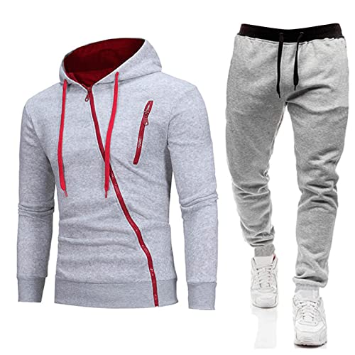 QWUVEDS Männer Casual Sweatshirt Jogginghose Set Langarm Mode Hoodie Hosenanzug 2 Stück Outfits Handschuhe Herren von QWUVEDS