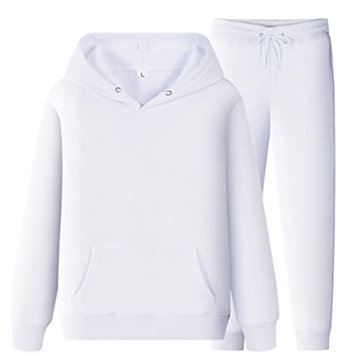 QWUVEDS Männer und Frauen Sport Anzug Herbst und Winter Freizeit einfarbige Kapuzenpullover Hosen mit Quasten Sportanzug Range Bag Klein von QWUVEDS