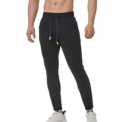 QWUVEDS Männliche Frühlings-beiläufige Fitness-Lauf-Reißverschlusshose Kordelzug lose Taillen-Normallack-Hosen-Taschen-lose Fleece-Jogginghose Businesshose Herren von QWUVEDS