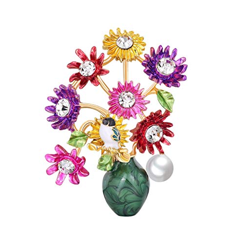 QWUVEDS Neu mit Blumencorsage-Art- und Weisetemperament-Legierungs-Mädchen-Brosche Heiß-verkaufende Brosche Brosche Meer von QWUVEDS