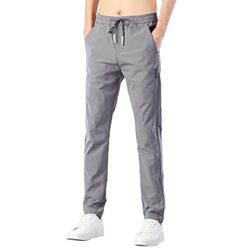 QWUVEDS Schnell trocknende Stretchhose für Herren, eiskalt, atmungsaktiv, Jogger, Kordelzug, Jogginghose mit Taschen Streetwear Hosen von QWUVEDS