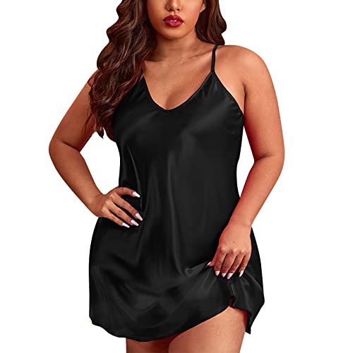 QWUVEDS Sexy Nachtwäsche Frauen Große Größen Frauen Spitze Nachthemd Sets Dessous Satin Dessous Sexy Nachthemd Slips Schlaf-Sets Sexy Slips Nachtwäsche Pyjama-Sets Nachthemd Damen Langarm Frottee von QWUVEDS