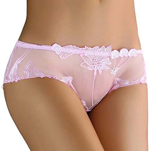 QWUVEDS Spitze Sexy Reine Sexy Transparent Atmungsaktive Komfortable Persönlichkeit Niedrige Taille Damen Unterwäsche Netzunterhose Sport-Briefs Push-up-Slip von QWUVEDS