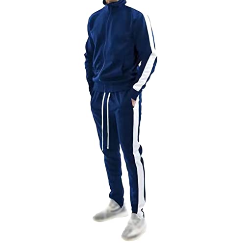 QWUVEDS Stil lässige Winter Farbe Herren Kontrast samt Sportbekleidung Anzug Herren Anzüge & Sets Jogginghose Und Hoodie Set Herren von QWUVEDS