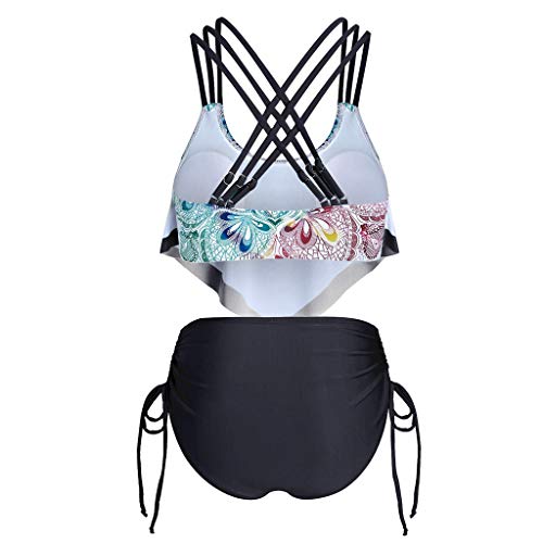 QWUVEDS Tankini Damen Mit Shorts Sportlich Overlay Volant Padded Swimwear Crisscross BOH Push-Up Women Print Swimwears Tankinis Set Psychologischer Roman von QWUVEDS