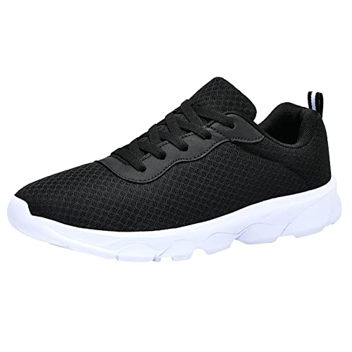 QWUVEDS Wanderschuhe Herren Sportschuhe Herren Laufschuhe Herrenschuhe Sommer Große Größe Lässige Atmungsaktive Mesh Schnürung Mode Freizeitschuhe Laufende Turnschuhe Herren Schuhe Business von QWUVEDS