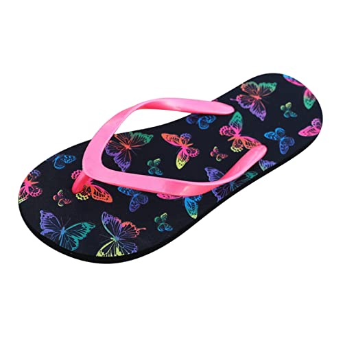 QWUVEDS hausschuhe damen sommer flip flops damen hausschuhe Frauen Hausschuhe Einfarbig Flip Flops Flache Flip Flops Strand Sandalen Mode Sandalen Flache Sommer Strand Hausschuhe Highheels von QWUVEDS